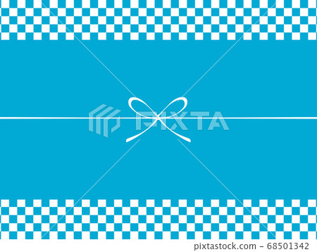 [Background/Wrapping material] Cute paper design with blue bow (blue) 68501342