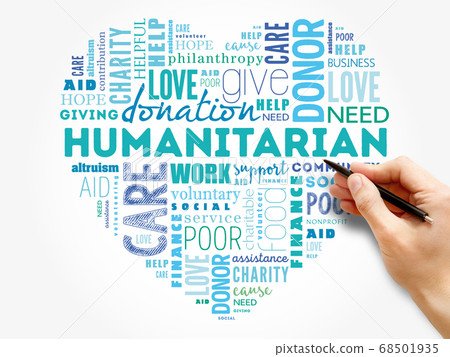 Humanitarian heart word cloud collage Humanitarian heart word cloud collage 68501935