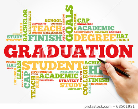 GRADUATION word cloud collage, education concept GRADUATION word cloud collage, education concept 68501951