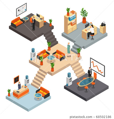 Isometric Office Multistore Composition - Stock Illustration [68502186] -  PIXTA