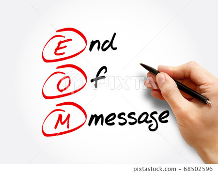EOM - End Of Message acronym, business concept EOM - End Of Message acronym, business concept 68502596
