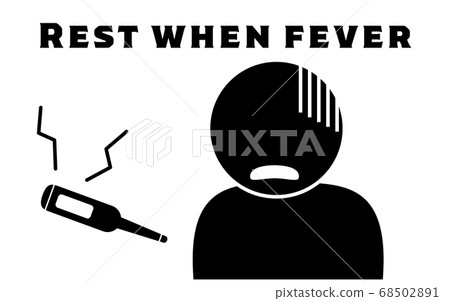 Icon illustration of a person who has a fever and is sick Icon illustration of a person who has a fever and is sick 68502891
