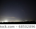 Bridge and starry sky under construction of Ariake coastal road 68502896