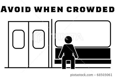 Icon that recommends avoiding congestion when using a train Icon that recommends avoiding congestion when using a train 68503061