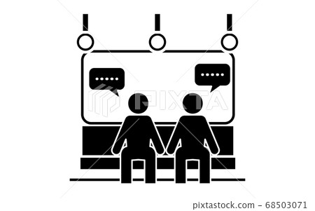Icon recommending that you refrain from talking on the train 68503071