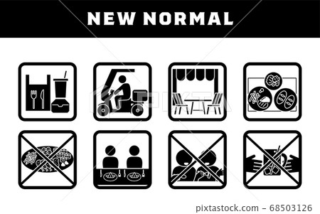 關於食物和飲料的感染控製圖圖標集 68503126