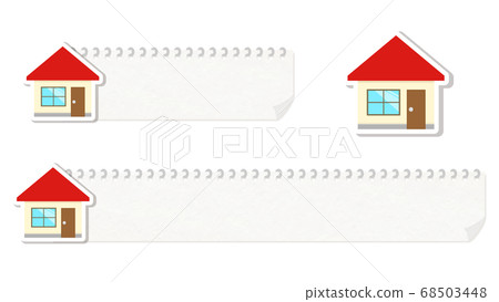 Ring note telop base with house illustration 68503448