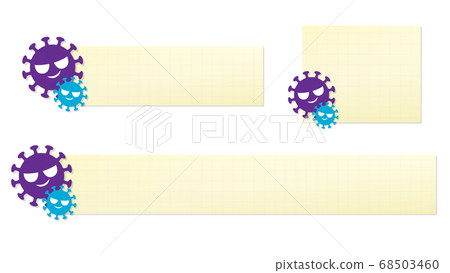 ・Illustration of a virus・Telop base of color graph paper・Yellow ・Illustration of a virus・Telop base of color graph paper・Yellow 68503460