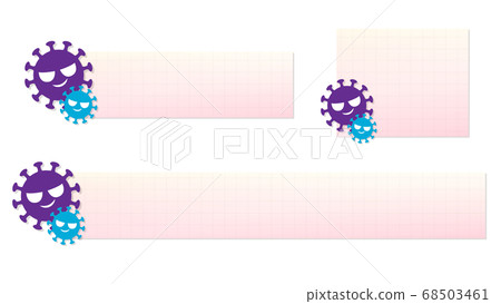 Virus illustration with color chart paper telop base pink Virus illustration with color chart paper telop base pink 68503461