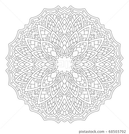 Line art for coloring book with round pattern Line art for coloring book with round pattern 68503702
