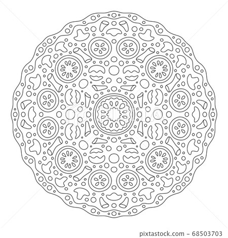 Line art for coloring book page with pizza Line art for coloring book page with pizza 68503703