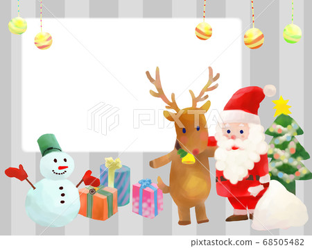 Santa Claus and reindeer Christmas message 68505482