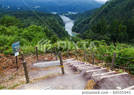 Fukushima / Shooting Point (Point D) for shooting the world-famous Tadami River No. 1 Bridge (Tadami Line No. 1 Bridge) Fukushima / Shooting Point (Point D) for shooting the world-famous Tadami River No. 1 Bridge (Tadami Line No. 1 Bridge) 68505945