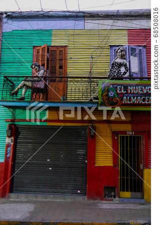 Colorful street in Boca district of Buenos Aires in Argentina Colorful street in Boca district of Buenos Aires in Argentina 68508016