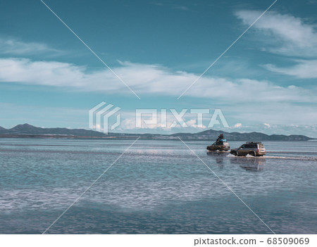 Vehicle tours for salt flats in Salar de Uyuni desert in Bolivia 68509069