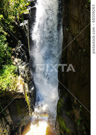 Iguazu waterfalls with the blue sky in Iguazu National park in Argentina 68509263