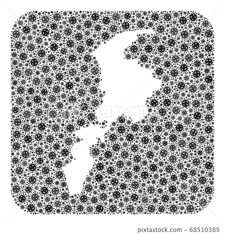 Map of Khyber Pakhtunkhwa Province - Flu Virus Mosaic with Stencil 68510385