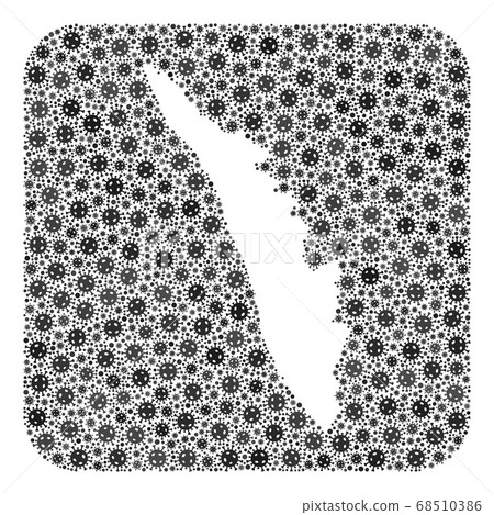 Map of Kerala State - Covid Mosaic with Stencil 68510386