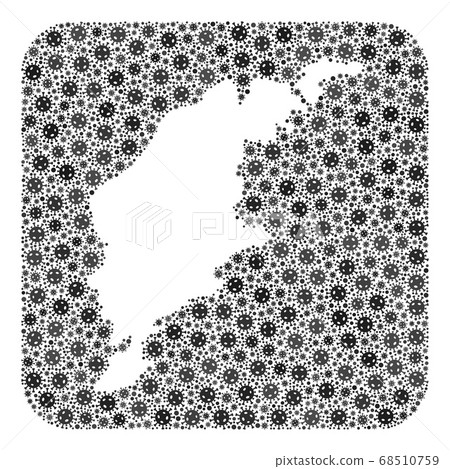 Map of Gotland Island - Pandemic Virus Collage with Empty Space Map of Gotland Island - Pandemic Virus Collage with Empty Space 68510759