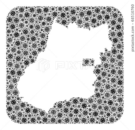Map of Goias State - Flu Virus Collage with Hole 68510760