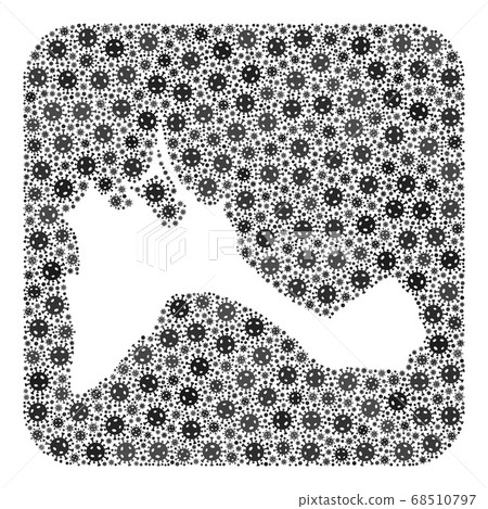Map of Formentera Island - SARS Virus Mosaic with Hole Map of Formentera Island - SARS Virus Mosaic with Hole 68510797