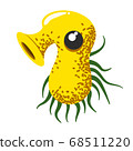 Funny and cute virus, bacteria, germ cartoon character. Microbe and pathogen microorganism isolated on white background. 68511220