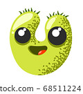 Funny and cute virus, bacteria, germ cartoon character. Microbe and pathogen microorganism isolated on white background. 68511224