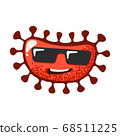 Funny and cute virus, bacteria, germ cartoon character. Microbe and pathogen microorganism isolated on white background. 68511225