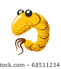 Funny and cute virus, bacteria, germ cartoon character. Microbe and pathogen microorganism isolated on white background. 68511234
