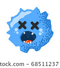 Funny and cute virus, bacteria, germ cartoon character. Microbe and pathogen microorganism isolated on white background. 68511237