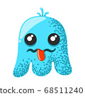 Funny and cute virus, bacteria, germ cartoon character. Microbe and pathogen microorganism isolated on white background. 68511240