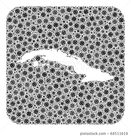 Map of Cuba - Coronavirus Collage with Stencil Map of Cuba - Coronavirus Collage with Stencil 68511619