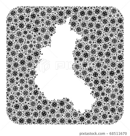 Map of Champagne Province - SARS Virus Mosaic with Subtracted Space Map of Champagne Province - SARS Virus Mosaic with Subtracted Space 68511670
