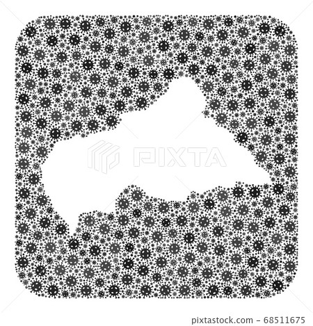 Map of Central African Republic - Covid Collage with Empty Space 68511675