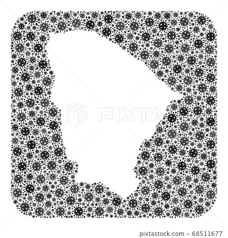 Map of Ceara State - Coronavirus Mosaic with Hole Map of Ceara State - Coronavirus Mosaic with Hole 68511677