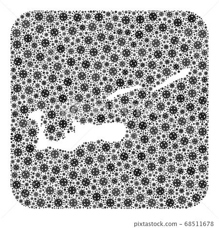 Map of Cayman Islands - Covid Collage with Hole Map of Cayman Islands - Covid Collage with Hole 68511678