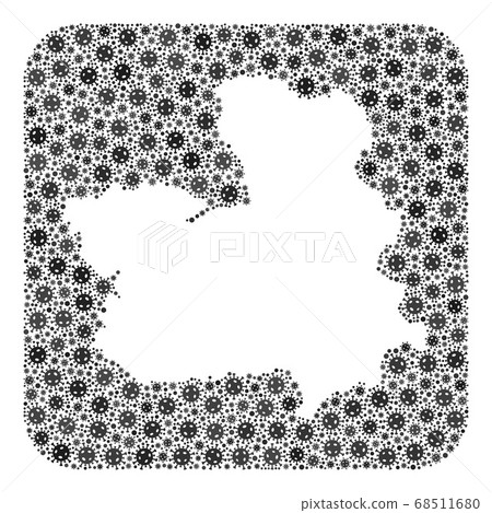 Map of Castile-La Mancha Province - Covid Collage with Empty Space Map of Castile-La Mancha Province - Covid Collage with Empty Space 68511680