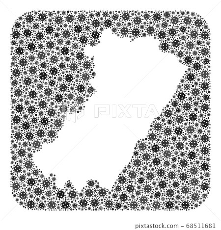 Map of Castellon Province - SARS Virus Mosaic with Empty Space Map of Castellon Province - SARS Virus Mosaic with Empty Space 68511681