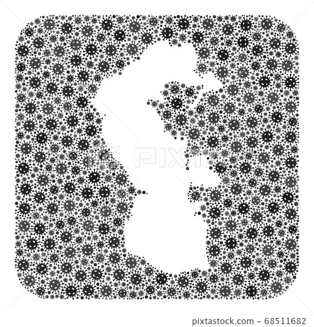 Map of Caspian Sea - Covid Mosaic with Empty Space Map of Caspian Sea - Covid Mosaic with Empty Space 68511682