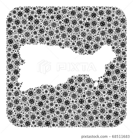 Map of Capri Island - Covid Collage with Stencil Map of Capri Island - Covid Collage with Stencil 68511683