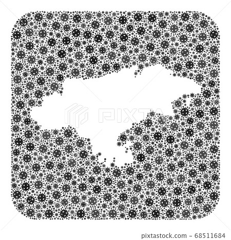 Map of Cantabria Province - Covid Mosaic with Stencil Map of Cantabria Province - Covid Mosaic with Stencil 68511684