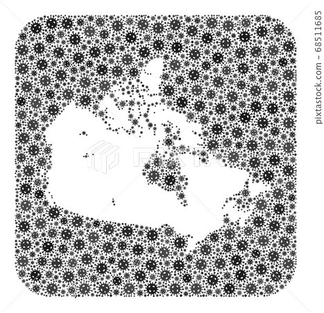 Map of Canada - Flu Virus Collage with Hole 68511685