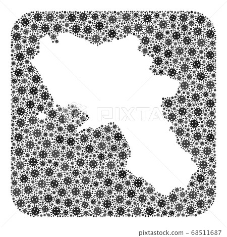 Map of Campania Region - Covid Collage with Subtracted Space Map of Campania Region - Covid Collage with Subtracted Space 68511687
