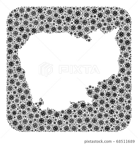 Map of Cambodia - Covid-2019 Virus Collage with Stencil Map of Cambodia - Covid-2019 Virus Collage with Stencil 68511689