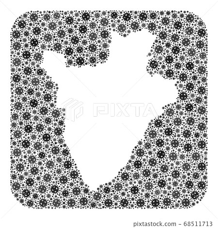 Map of Burundi - Covid Mosaic with Empty Space 68511713