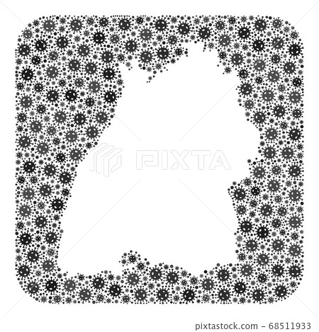 Map of Baden-Wurttemberg State - Covid Mosaic with Subtracted Space Map of Baden-Wurttemberg State - Covid Mosaic with Subtracted Space 68511933