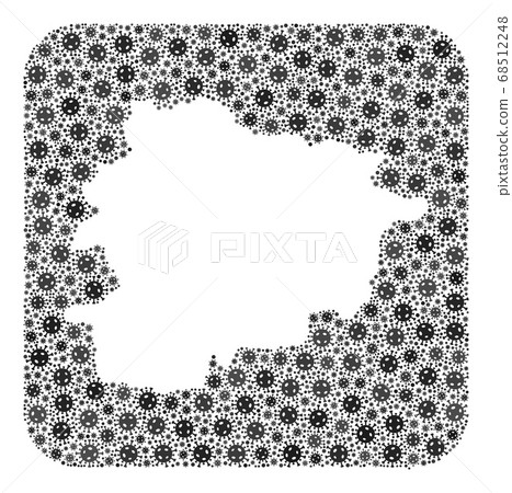 Map of Andorra - Coronavirus Mosaic with Hole 68512248