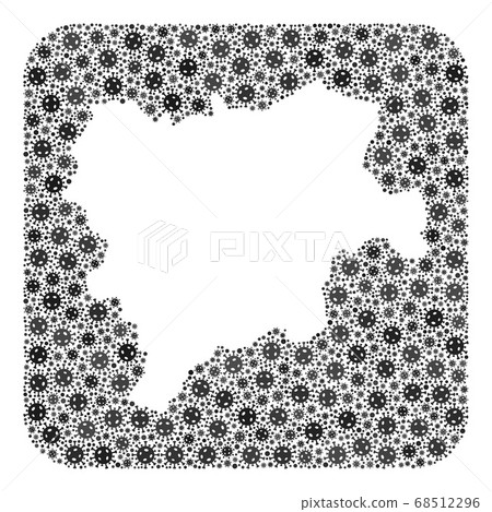 Map of Albacete Province - Flu Virus Collage with Subtracted Space 68512296