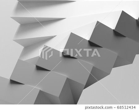 Abstract white spiral installation of boxes, 3d 68512434