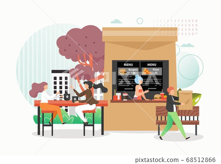 Restaurant summer terrace, vector flat style design illustration Restaurant summer terrace, vector flat style design illustration 68512866
